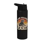 I Am Yelling Carl Funny Cat Meme Sunset Vintage Fan Art Stainless Steel Insulated Water Bottle