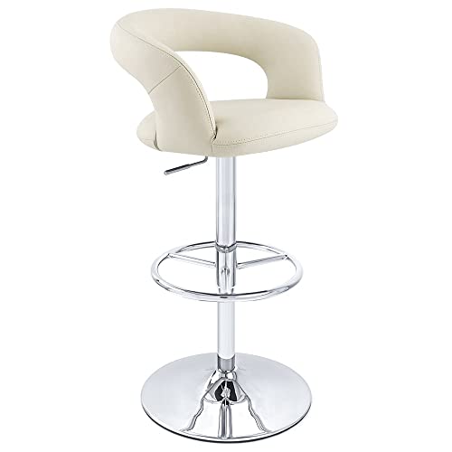 Zuri Furniture Cream Monza Adjustable Height Swivel Armless Bar Stool #TOP14