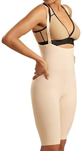 MARENA Recovery Zipperless Knee Length Girdle, Suspenders -Stage 2, M, Black