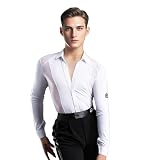 SCGGINTTANZ CR513 Latin Modern Ballroom Dance Professional Mesh Splicing and V-Neck Collar Training...