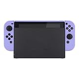 eXtremeRate PlayVital Etui Ochronny na Konsolę do Switch,NS Switch Joycon Odpinany Twardy Futerał Ochronny do Switch,Możliwość Dokowania Obudowa do Switch-Jasny Fiolet
