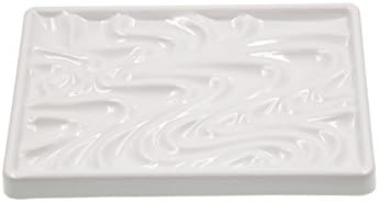 Frjjthchy Porcelain Artist Paint Palette Elegant Rose Shaped Design Drawing Tray Mixing Dish for Oil Watercolor Gouache Painting (Square)