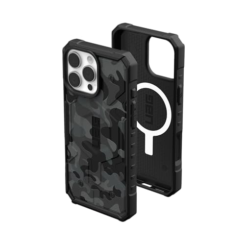 URBAN ARMOR GEAR (UAG) Pathfinder Hülle für iPhone 16 Pro Max 6,9 Zoll (17,5 cm), kompatibel mit MagSafe-Laden, robust, stoßfest, rutschfest, in Militärqualität, durchsichtig, Mitternachts-Camo