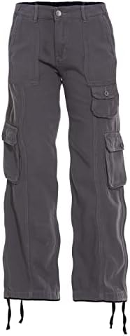 Women's Hiking Cargo Pants Joggers Cotton Casual Military Army Combat Work Pants with 7 Pockets,Dark Gray XL