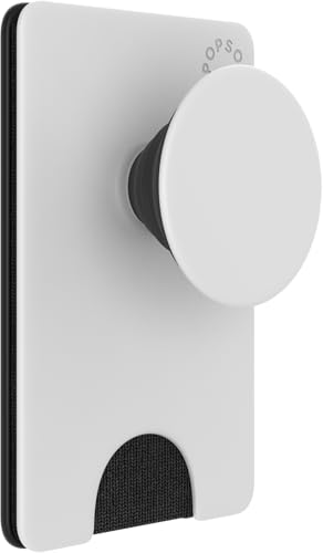 Image of PopSockets Adhesive Phone Wallet and Card Holder with Grip, White - White
