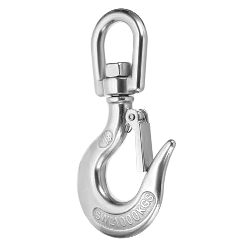 QUARKZMAN Gancho Deslizante De 3/8, Gancho De Elevación Giratorio De Acero Inoxidable 304 Capacidad De 2204 Lbs Ganchos De Cadenas Ganchos De Seguridad para Cadena, Transporte Portuario