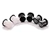 Set of 3 Pairs Single Flare Stone Plugs - 0g - 8mm - (White Jade, Black Agate, Hematite) - Sold As a Pair