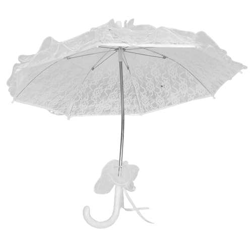 Parasol Mariage Dentelle Blanche Double Couche Brodé Élégant