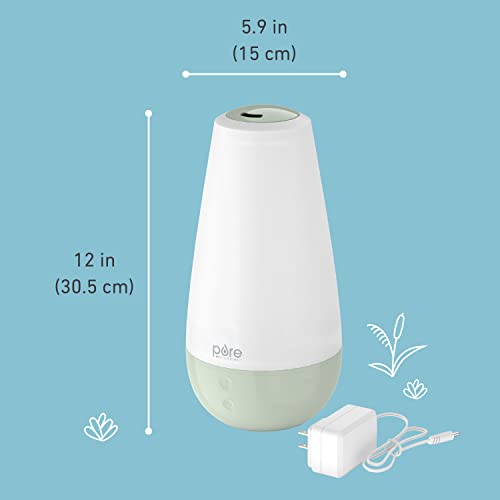 Pure Enrichment® Purebaby® 3-In-1 Whisper-Quiet Humidifier, Color Changing Night Light, & Essential Oil Diffuser For Baby Nursery & Kids Bedroom To Relieve Congestion, Colds, & Coughs (Whisper Green) #TOP6