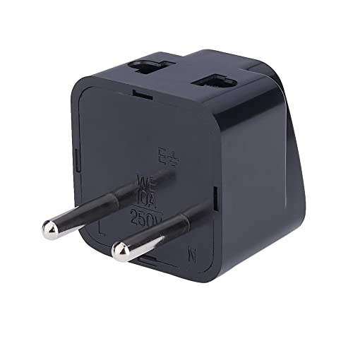 Image of MX Universal Travel Adapter Type C - 5-Pack (Black) | India → Europe, Turkey, Spain, Italy, Indonesia, Korea - Dual USB Charging, Home & Business Use