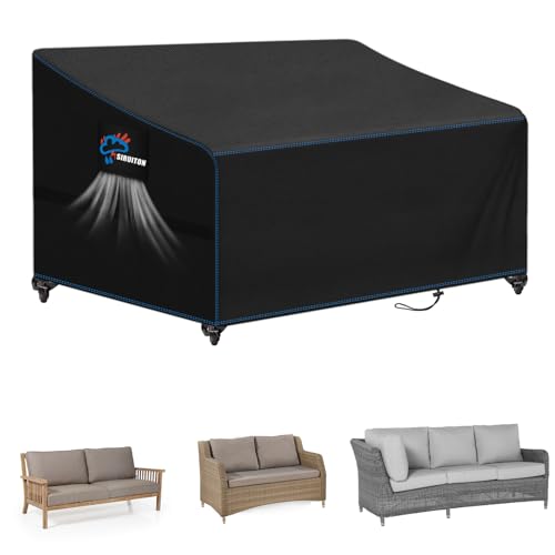 SIRUITON 205 x 85 x 81/61 cm pokrowiec na ławkę ogrodową 420D wodoodporna tkanina Oxford odporna na rozdarcia, promieniowanie UV i wodę - 36 miesięcy