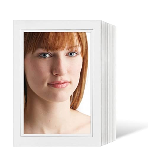 Schoeller & Stanzwerk© - 100 Stück Endlosleporellos für 13x18 cm Fotos Hochformat - weiß matt mit grauem Rand Cover