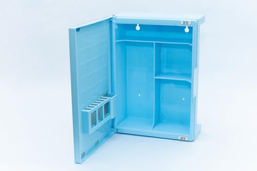 Image of zahab Bathroom Cabinet with Mirror Multipurpose Wall Mounted Storage Cabinet with Magnetic Door Blue