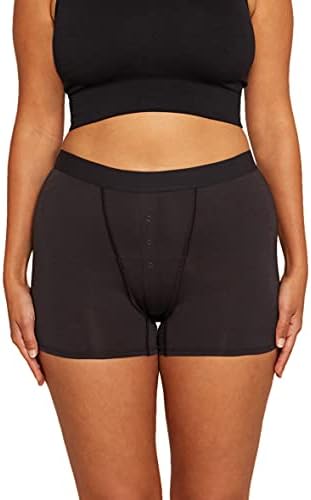 THINX Modal Cotton Boyshort | Period Underwear for Women | Super Absorbency, Black M