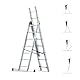 StablePro verwandelbare Leiter, 3 x 7 Stufen, Aluminium, ausziehbar, 6 Positionen, Arbeitshöhe max. 5,00 m, Hostrom