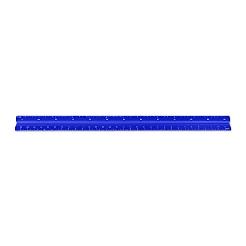 Image of Alumicolor Aluminum Architect Metric Solid Drafting Scale, 30 Centimeter, Blue