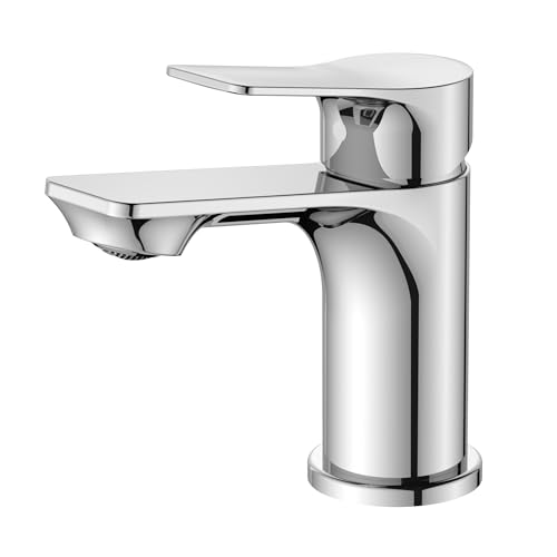 BELZ Robinet de Salle de Bain, Mitigeur de Lavabo Moderne - Laiton, Économiseur D'Eau et Durable, Chromé