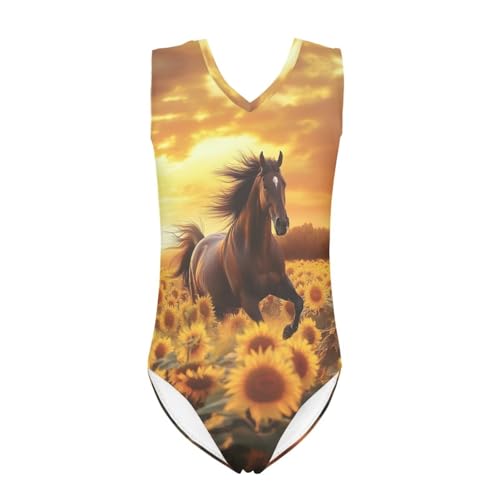 Image of Xpyiqun Swimsuits for Girls 3-14 V Neck Sleeveless Bathing Suit Summer Sport One Piece Swimwear Beach Swimming