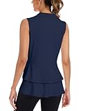 Luranee Athletic Jacket Women, Full Zip Tennis Ladies Golf Vest Moisture Wicking Performance Cool Quick-Dry Sweat-Wicking Sport Workout Running Navy Xl