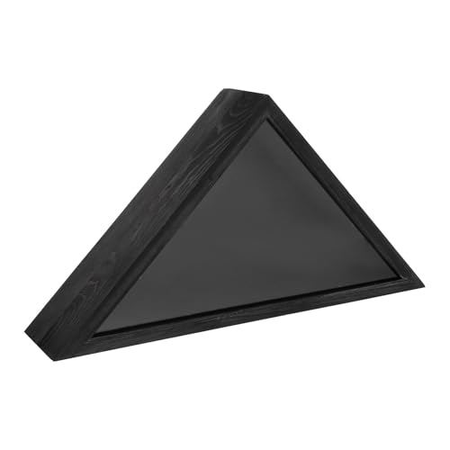 OSOLADY Estuche Triangular de Madera Natural para Banderas Caja de Almacenamiento Decorativa Negra Vitrina Protectora para Banderas Adecuado para Decoración Rústica y Organización