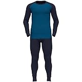 Odlo Herren Active Warm Eco Baselayer Set, Diving Navy - Mykonos Blue, L EU