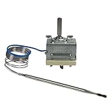 AUSGEZEICHNETE QUALITÄT - Das hochwertige Thermostat für den Backofen überzeugt mit erstklassiger Qualität und enthält zwei Anschlüsse sowie ein 1100mm langes Kapillarrohr.