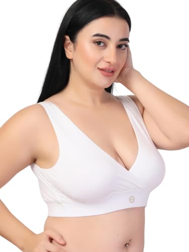 Image of ZELENA Maternity Padded Bra | Removable Cups, Broad Waistband | Soft Stretchable Modal Fabric | Easy Pull Nursing Bra for Pregnancy and Breastfeeding
