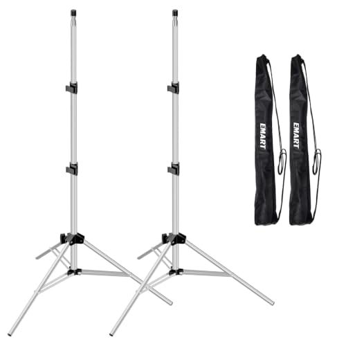 Image of EMART 7Ft Light Stand for Photography, Speedlight, Softbox 2 Pack-Silver