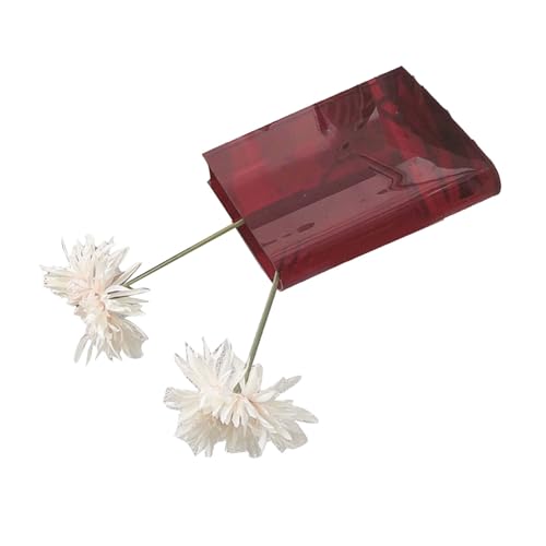 ZIXINNKC 花用本花瓶 美的部屋の装飾 芸術的 文化的風味 装飾的な本の形の花瓶 家庭用 寝室 オフィス用 (レッド(ホワイトキャラ))