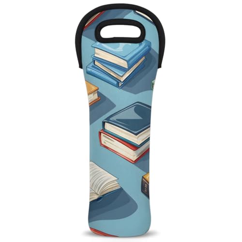 Neoprene Wine Tote Carrier Bag for Wine,Water, Champagne, Beer, Baby Bottles 15.6 x 5.1 Inches, Protective Wine Bag,Books