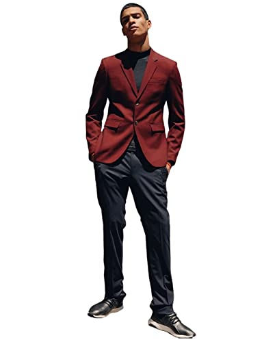 Costume bordeaux 2 pièces homme veste pantalon coupe régulière