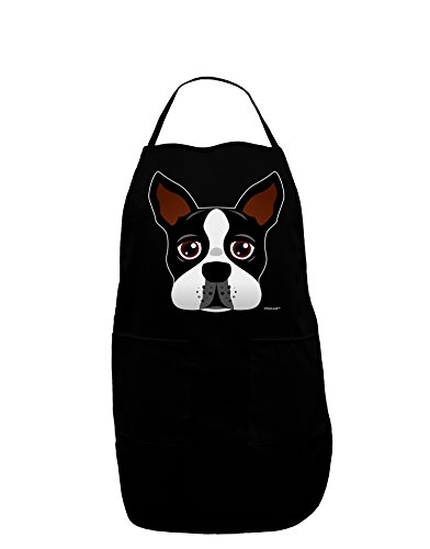 TOOLOUD Cute Boston Terrier Dog Face Dark Adult Apron - Black - One-Size