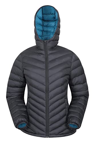 Mountain Warehouse Seasons Womens Padded Jacket - Water Resistant Ladies Coat, Warm, Front Pockets, Adjustable Elastic Cuffs & Hood - for Holidays, Travelling Jet Black 8