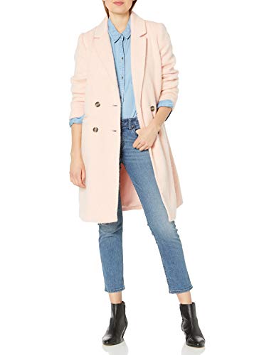 cupcakes and cashmere Junior's Effie Double Breasted Brushed Wool Coat, Cupcake Pink, Large