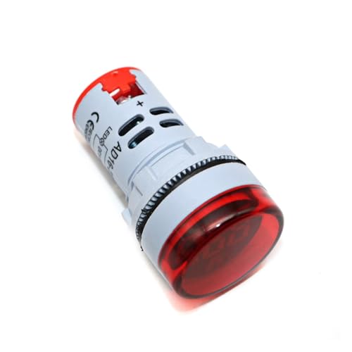 DIY ミニデジタル電圧計 22mm 丸型 DC5-60V テスター LED インジケーターライトディスプレイ(Red)