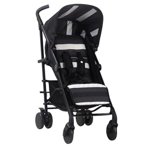 My Babiie MB51 LITE Stroller – from Birth to 4 Years (22kg), Lightweight, Umbrella Fold, Travel Buggy for Toddlers – Charcoal Stripes