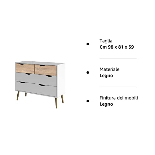 Dmora Cassettiera a Quattro cassetti, Colore