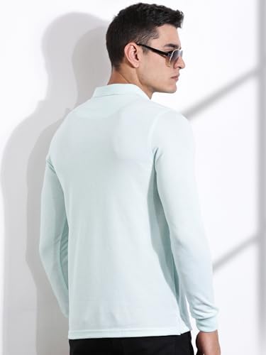 Image of Thomas Scott Men's | Solid | Full Sleeve | Regular Fit | Cotton Blend | Polo Collar | Casual Tshirt