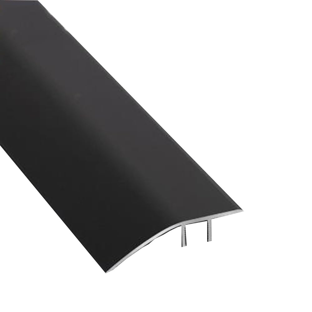 Luysmengeu Black Aluminium Floor Transition Strip, 35.4In Thresholds Reducer For Uneven Door Carpet Tile, Interior Metal Threshold Ramp, For Height Of 7-15Mm