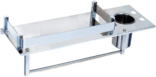 Filox Stainless Steel Multi-use Rack Bathroom Shelf Soap Stand Tumbler Holder Toothbrush Holder Bathroom Stand Bathroom Rack Bathroom Accessories (Number of Shelves 1 Silver)