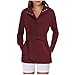 Womens Belted Fall Jackets Open Front Wrap Trench Coat Long Sleeve Casual Dressy Travel Outerwear with Pockets Wine