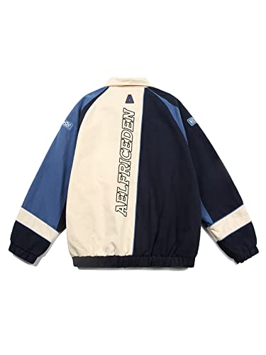 Aelfric Eden Colorblock Detachable Medallion Jacket Zipper Closure Baseball Coats Varsity Jacket2