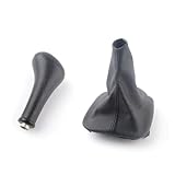 Gear Shift Knob Boot Cover Leather fit for Mercedes-Benz C/E/S Class W123 W124 W126 W140 Manual Transmission Shifter Replacement(5 Speed Combo)