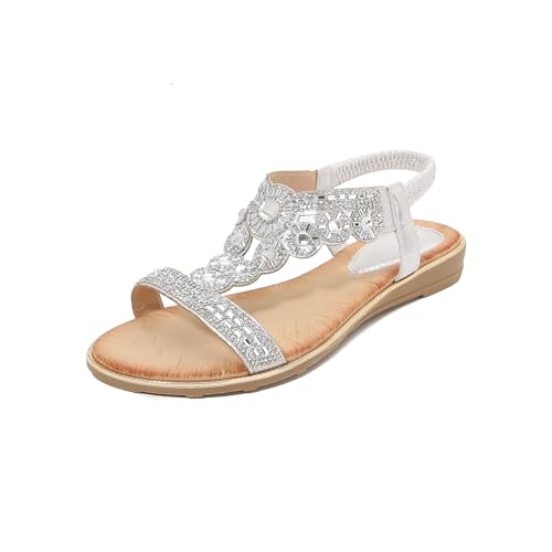 Sandales plates en sangle en T confortables d'été