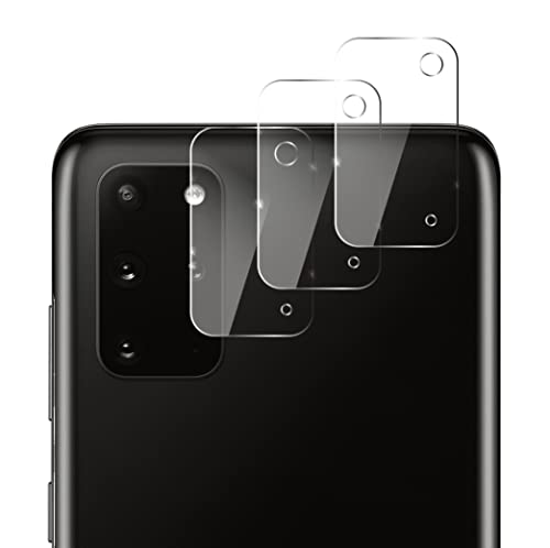 QUITECO Caméra arrière protection pour Samsung Galaxy S20 Plus [3 pièces] transparent, protecteur en verre trempé d'objectif de caméra, anti-rayures, dureté 9h Cover