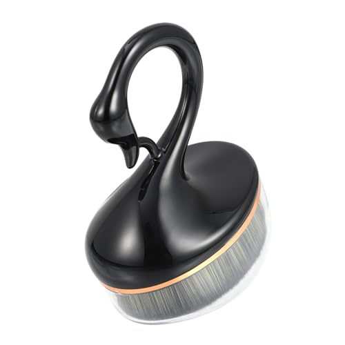 MUSISALY 化粧用ブラシ make up brush makeup brush フラットメイクブラシ 蛍光ペン パウダー オーバル ーション プラスチック Black