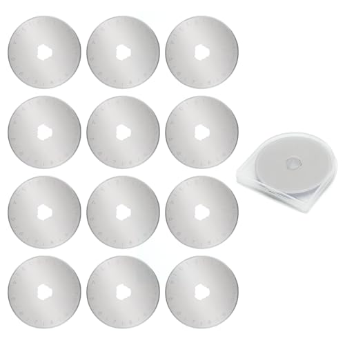 12 pcs 45mm Rotary Cutter Blades,Replacement Rotary Blade for Arts