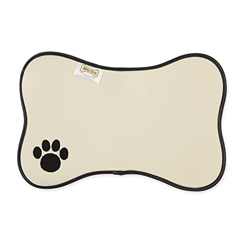 Bone-Shape-Embroidered-Pet-Feeding-Placemat-Brown-by-Bone-Dry Bone Shape Embroidered Pet Feeding Placemat Brown by Bone Dry