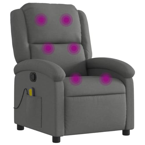 vidaXL Fauteuil de Massage Inclinable Gris Foncé