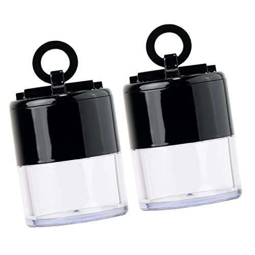 Vaguelly Refillable Loose Powder Box with Portable Mushroom Puff Empty Case for Makeup Cosmetics Travel